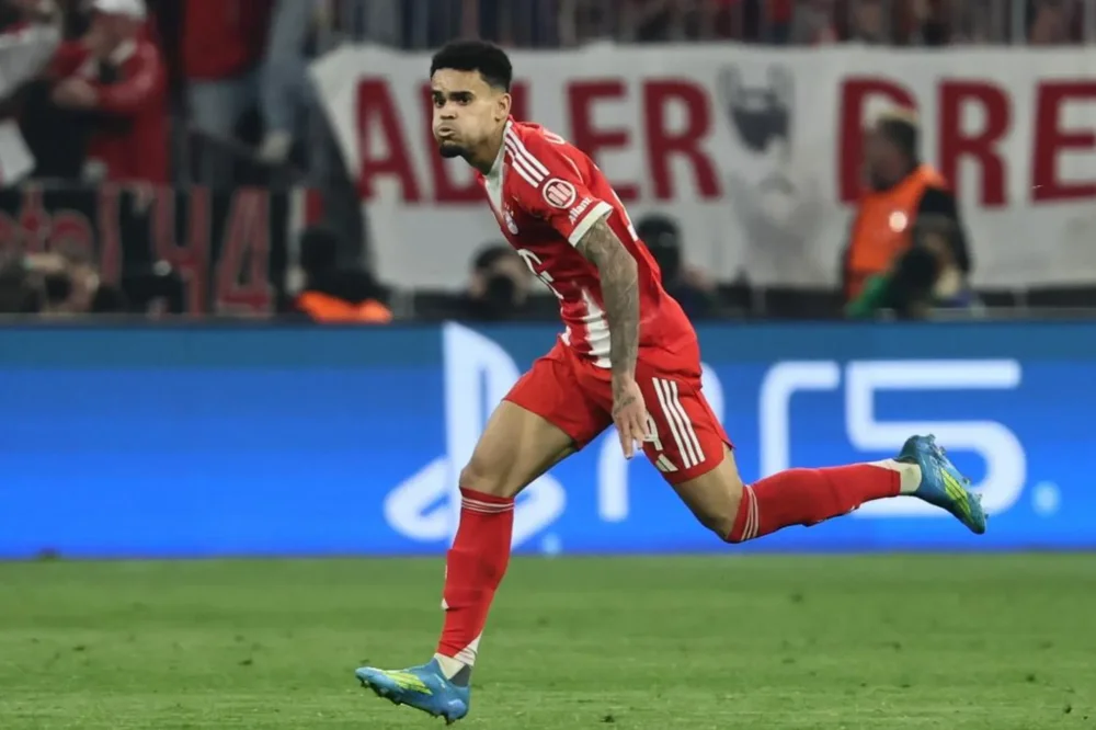 Luis Díaz celebra su gol contra el Real Madrid.