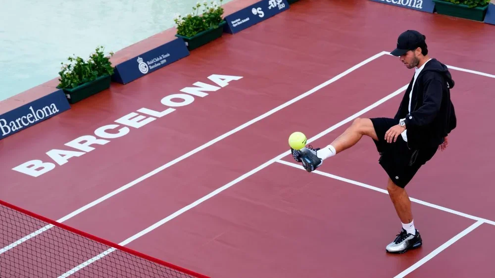 Alcaraz durante la presentación del pasado Barcelona Open