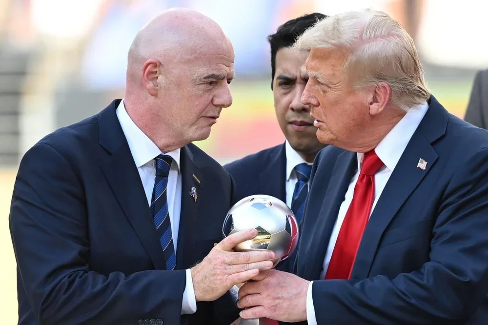 Donald Trump, presidente de Estados Unidos, con Gianni Infantino, presidente de la FIFA